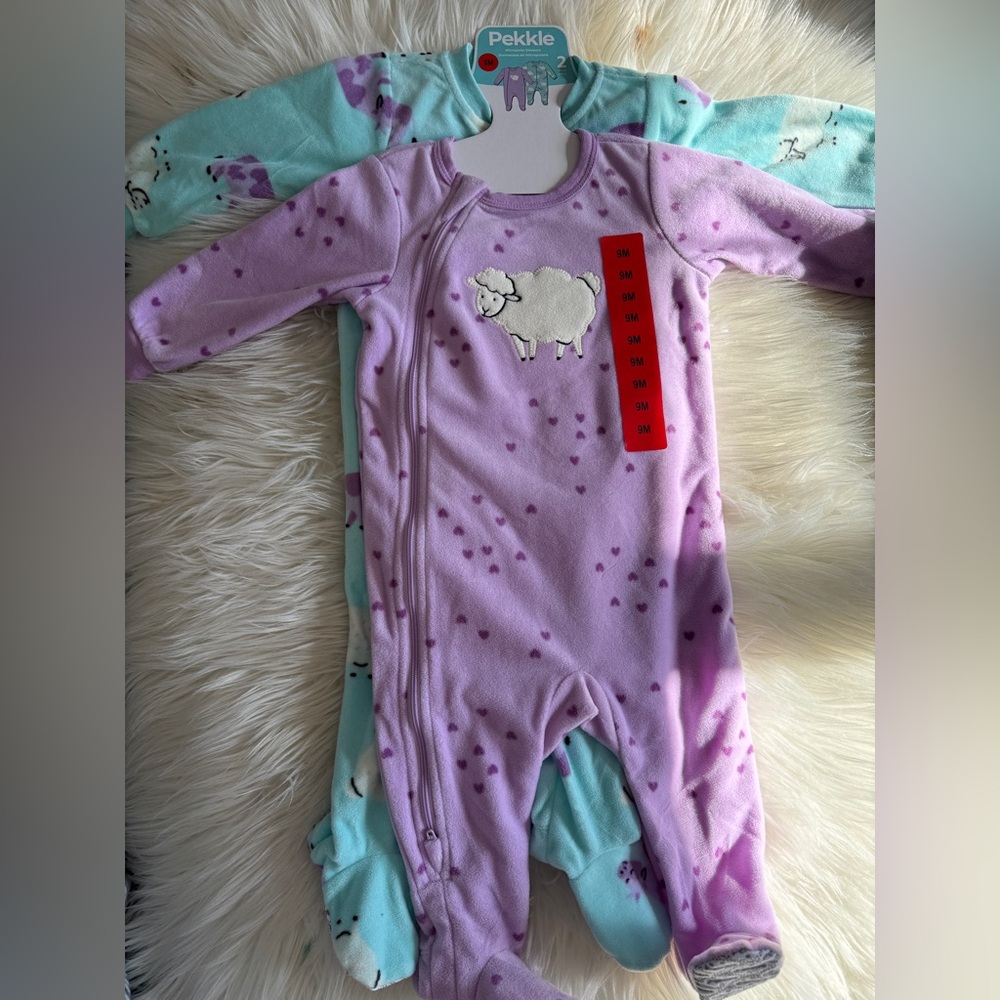 Pekkie Lavender Sheep Kids Footie